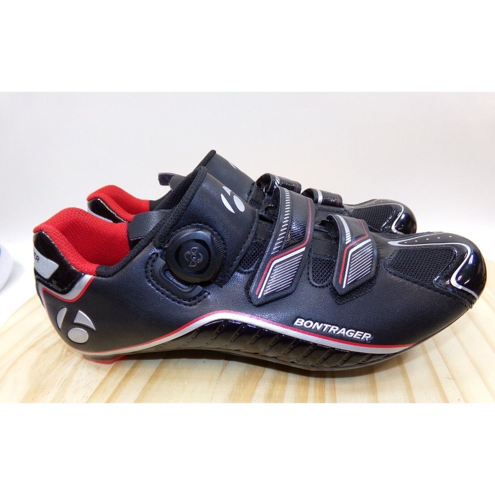 Bontrager Mens‎ Cycling Shoes Circuit Black BOA System Black Red Size US 8 EU 41